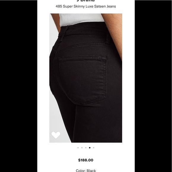 J Brand 485 Mid-Rise Super Skinny in Luxe Sateen - Picture 4 of 8